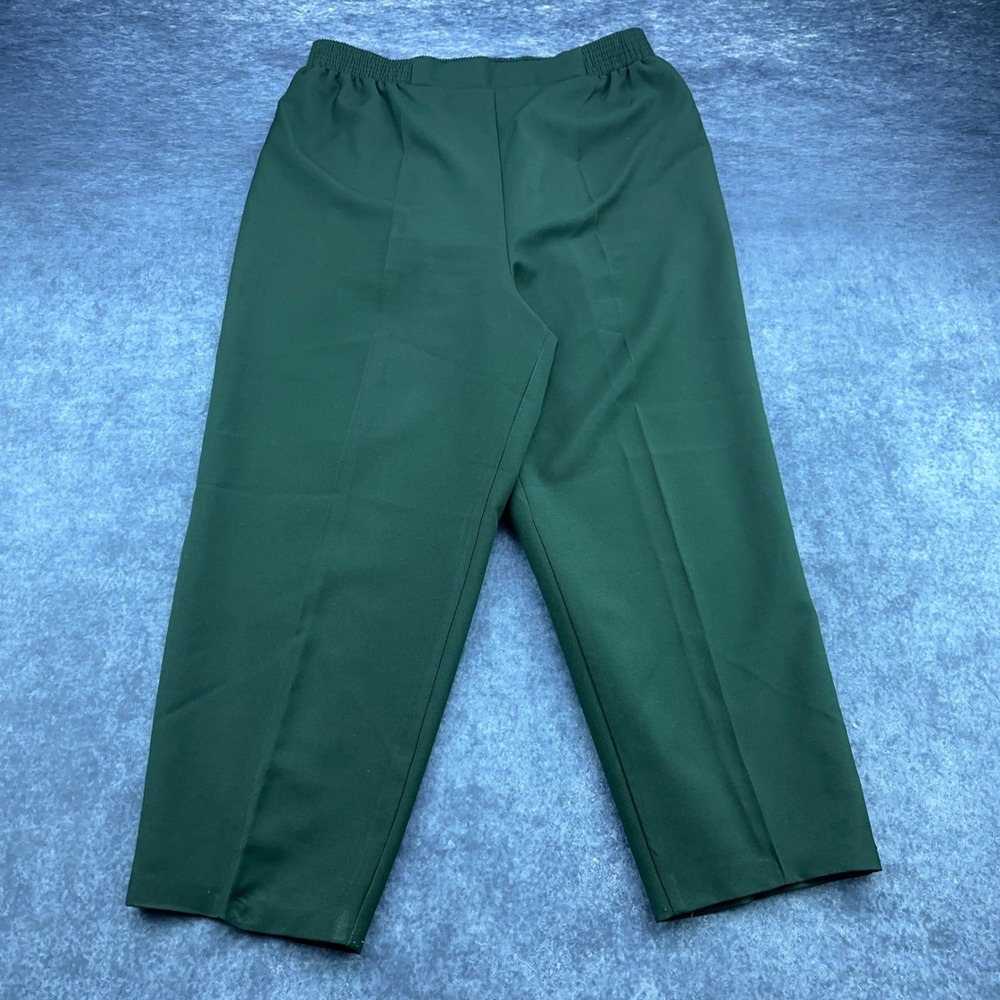 Just For Women Dark Green Elastic Waist Pull On Pants Straight Leg 18WP USA Made